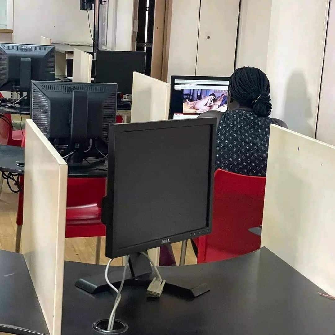 Woman Watching Porn On Computer - Young lady caught watching adult film in office during work hours - GhPage
