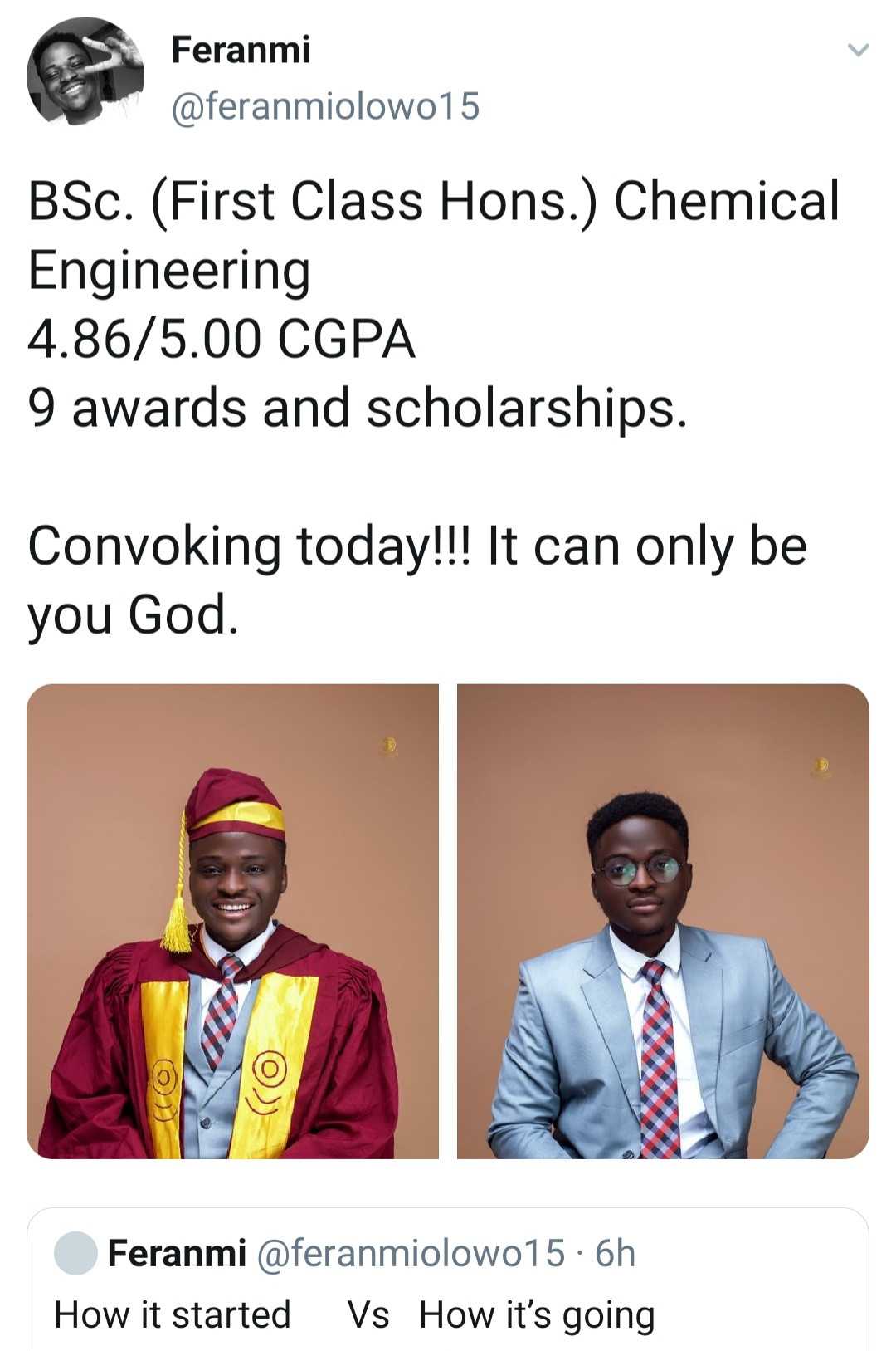 Student graduates with First Class after bagging nine A's in WASSCE