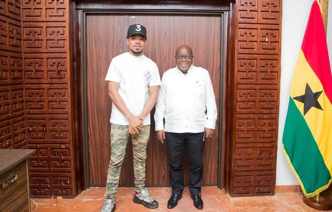 "Project Ghana Music To The World" - Akufo-Addo tasks Vic Mensa and Chance The Rapper at first meeting