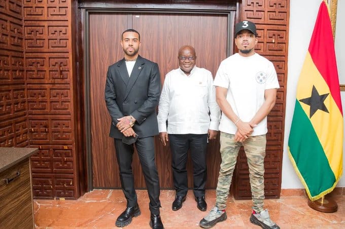 "Project Ghana Music To The World" - Akufo-Addo tasks Vic Mensa and Chance The Rapper at first meeting