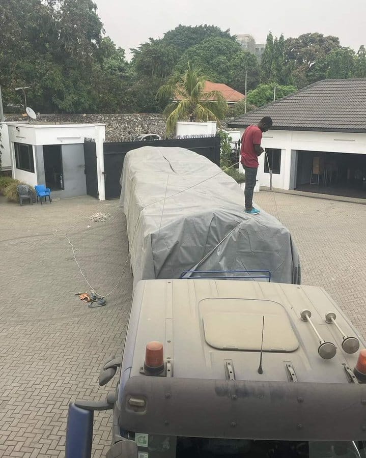 Bogoso Explosion: Ibrahim Mahama donates truckload of rice, tins of mackerel & gallons of oil to residents