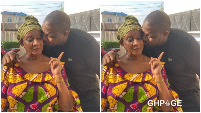 John Dumelo and his mother