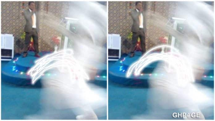 Watch the scary moment an angel appeared in the church to bless the congregation (Photos)