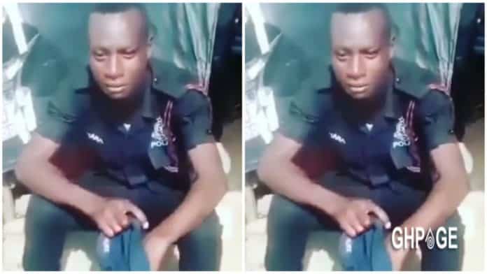 Video of a very drunk police officer in uniform goes viral - Ghanaians react