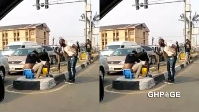 Sakawa boys filmed defecating and eating their feaces with bread in the middle of a busy road (Video)