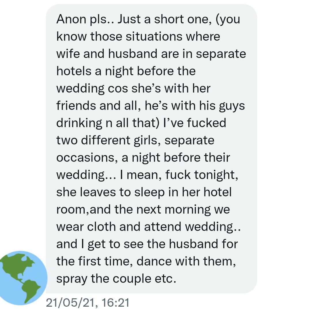 “I slept with the bride before her wedding and later went to spray money her new husband" – Man confesses