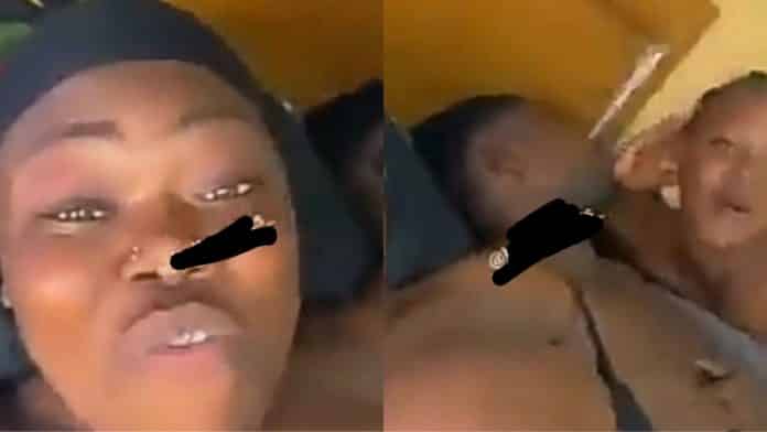 Guy collapses and goes unconscious after heavy rounds of sex with two slay queens (Video)