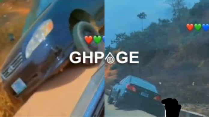 Guy crashes his car while kissing his girlfriend and driving at a top speed (Video)