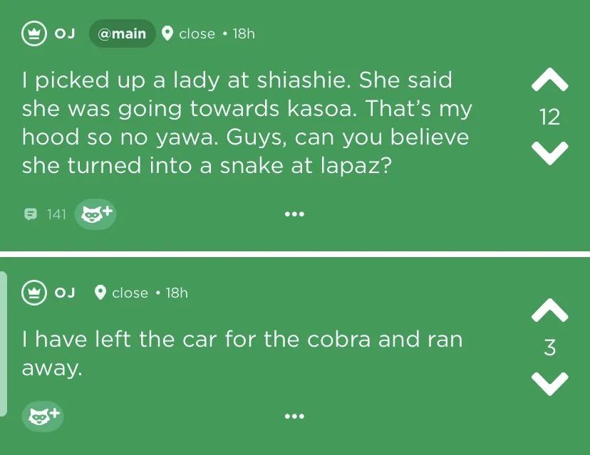 "I gave a lift to a kasoa girl, she turned into a huge snake in my car"- Man shares shocking story
