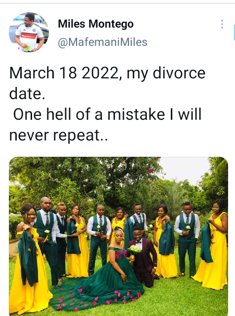 "Getting married is a mistake I will never repeat"- Man says as he celebrates his divorce