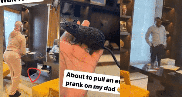 DJ Cuppy pranks her billionaire dad, Femi Otedola with fake rat
