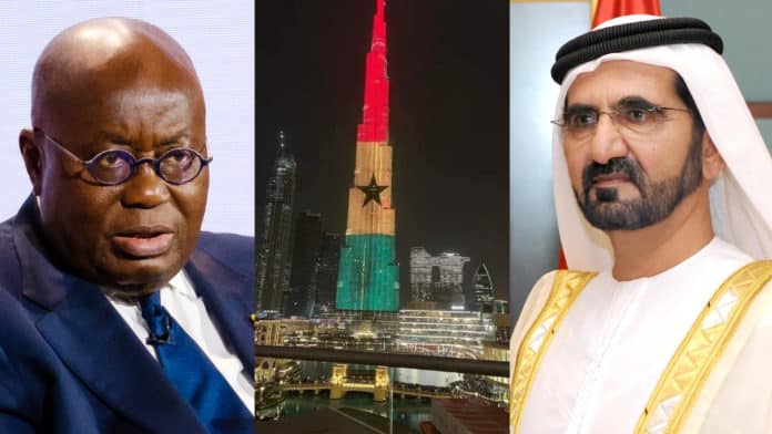 Ghana allegedly paid $68K to Dubai for Burj Khalifa to be lighted up in Ghana colours