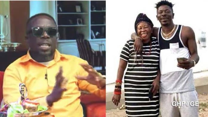 Mr Beautiful talking and Shatta Wale with mother happy