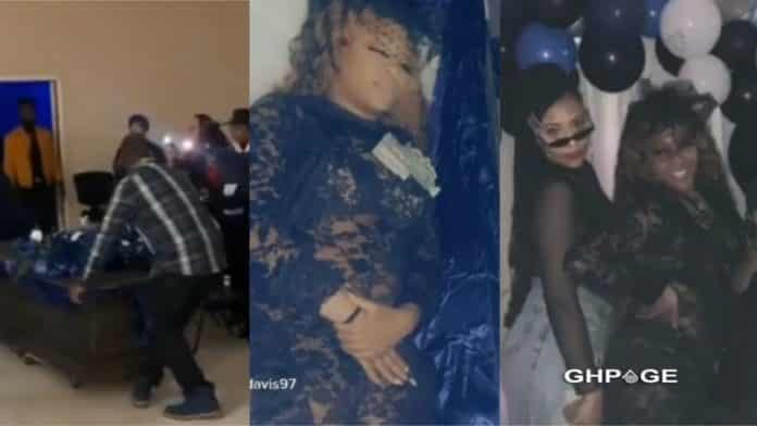 Lady celebrates her 30th birthday by sleeping in the casket; Holds a funeral-themed party