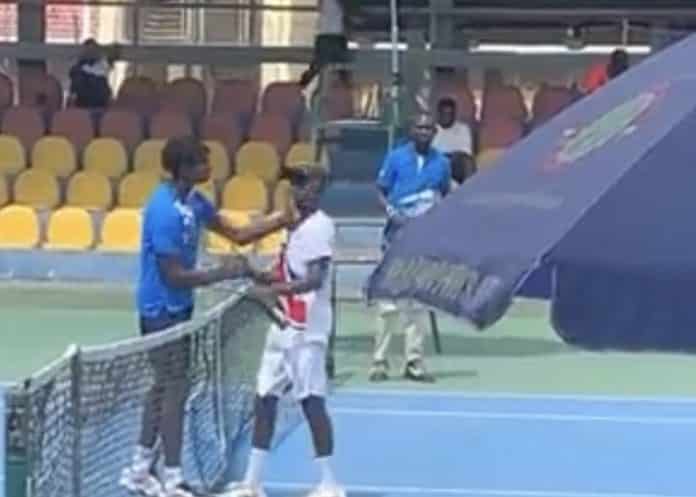 Moment French junior tennis player slaps Ghanaian opponent after losing