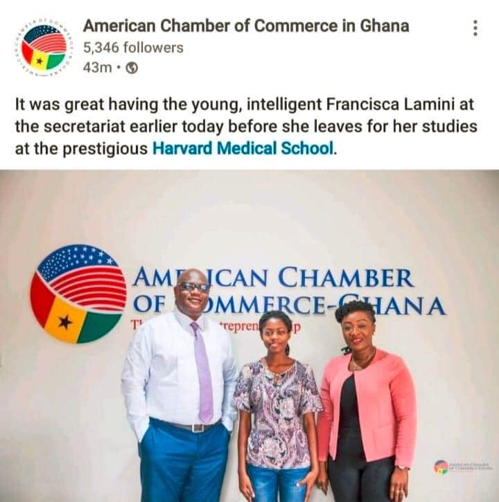 Francisca Lamini Gets Admission Into Harvard Medical School