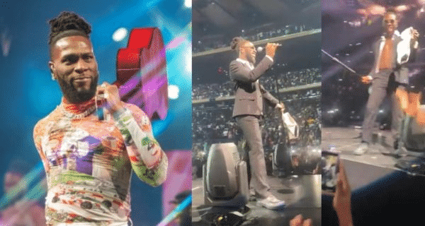 Female fan celebrates as Burna Boy catches her underwear at MSG concert