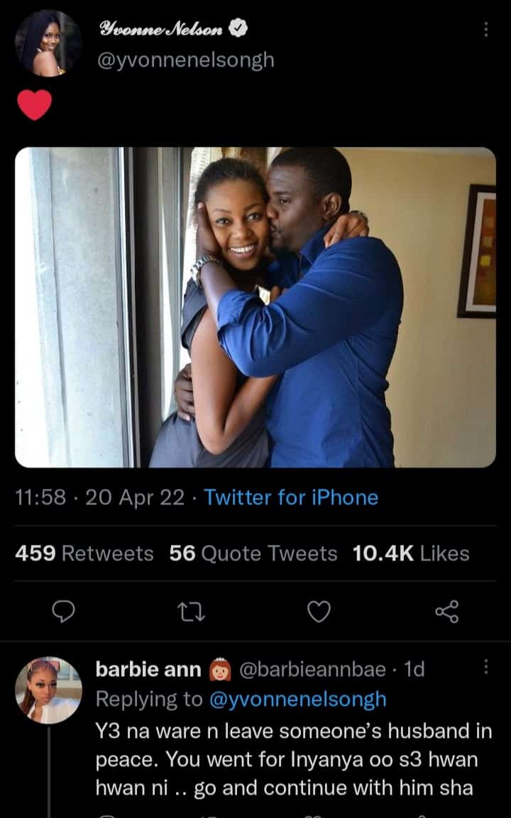 "Get married and leave someone's son alone"- Netizens tell Yvonne Nelson after she posted a romantic photo with Dumelo