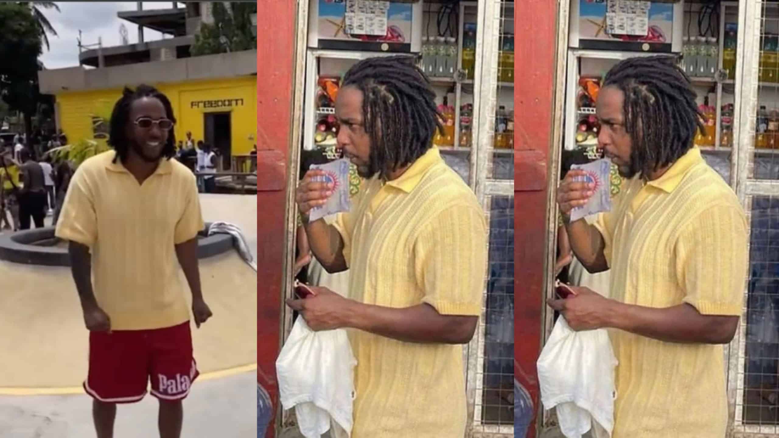 Humble Kendrick Lamar drinks cheap 30p 'pure water' in Ghana