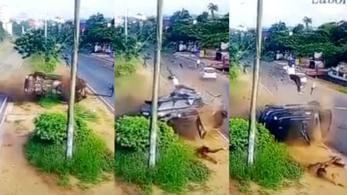 Overspeeding: CCTV footage of car accident at Labone Junction