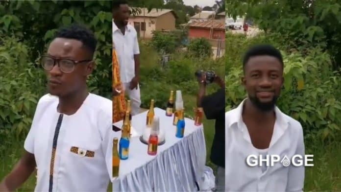 Guys celebrate birthdays at the cemetery (Video)