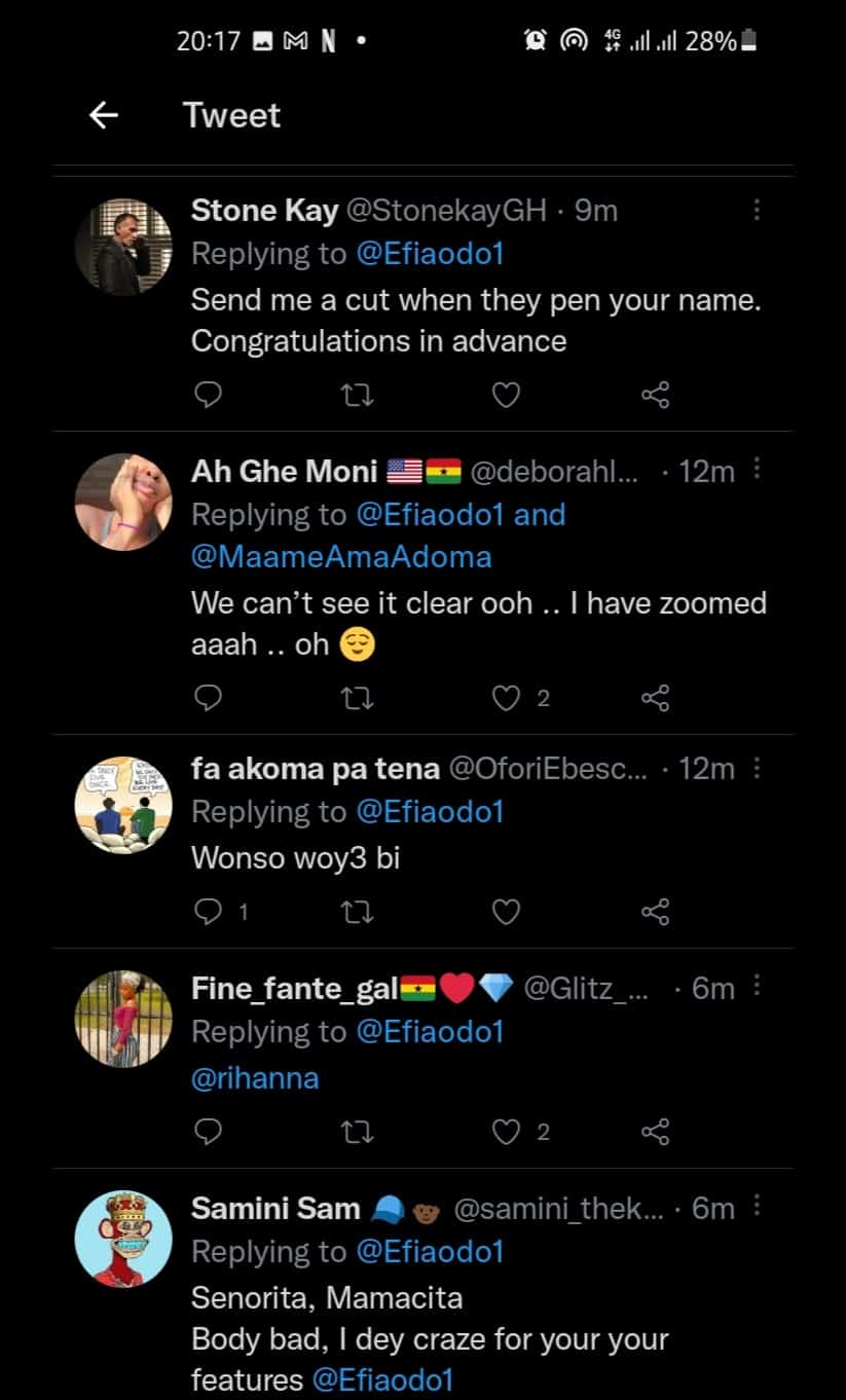 Screenshot 20220510 201721 Twitter1 Efia Odo Drops Her Nvdes to Challenge Abena Korkor; Ghanaians Massively React -WATCH