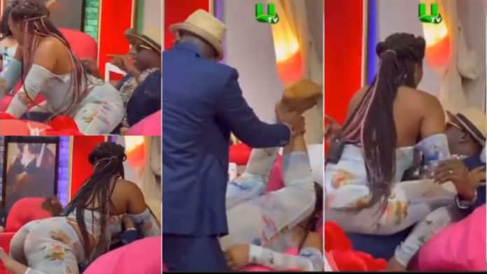 Counsellor Lutterodt displays wild bedroom styles with lady on TV