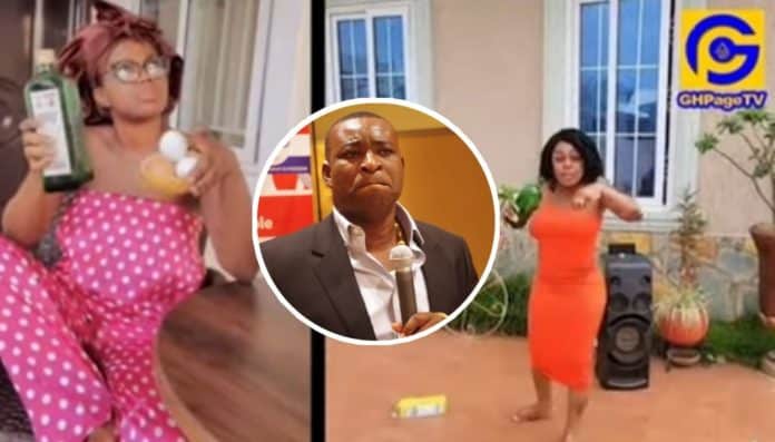 Mzbel seen with eggs and Schnapps after Afia Schwar cursed Chairman Wontumi