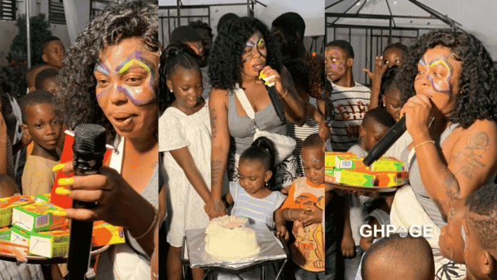Ghanaians troll Afia Schwar for serving Kalypo at her daughter's birthday party