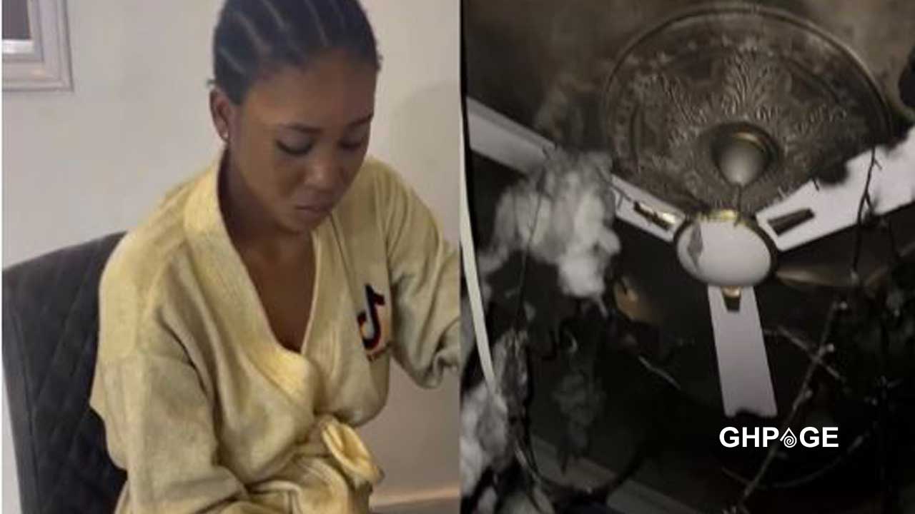 Tiktok star Jackline Mensah house catches fire – Video