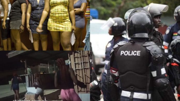Sex workers flee as police taskforce storm popular brothel at Koforidua