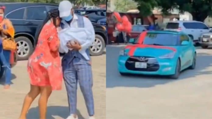 Man surprises wife at the hospital with a brand new car after a successful delivery