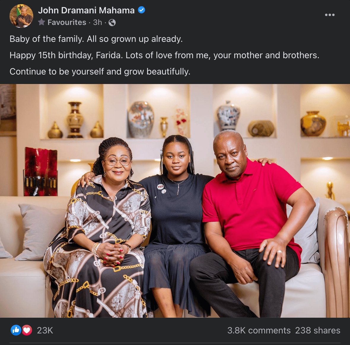 Mahama reacts to viral twerk video of daughter Farida Mahama - GhPage