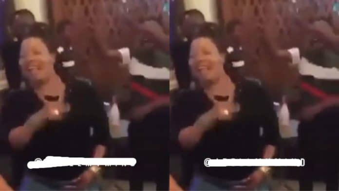 Nana Agradaa dances to a secular song at the pub Nana Agradaa dances to a secular song at the pub