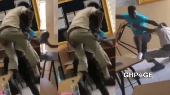 Student fights teacher over a girl