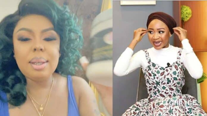 Afia Schwarzenegger and Akuapem Poloo during an interview