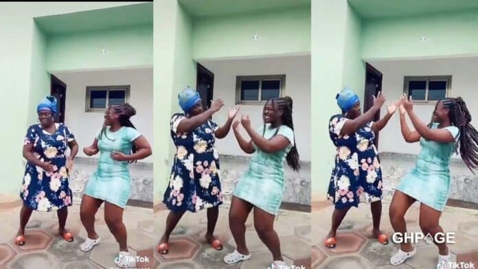 Asantewaa and mother dancing to a TikTok song