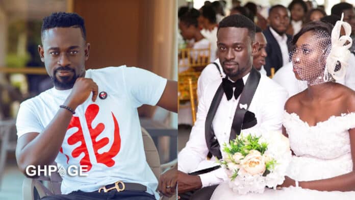 Kobby Kyei and wife wedding photo