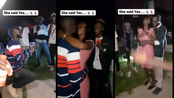 Man causes drama as his ex-girlfriend is proposed to by another man