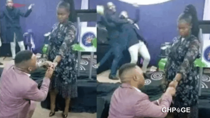 Nigeria Assistant pastor faints after main pastor proposed to his girlfriend