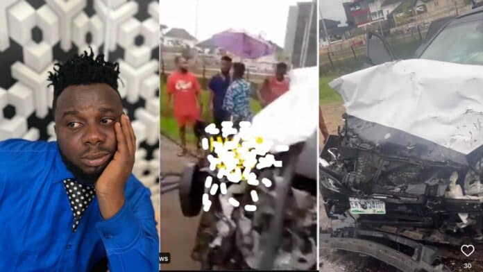 Popular Nigerian skit-maker Sabinus almost dies in car crash