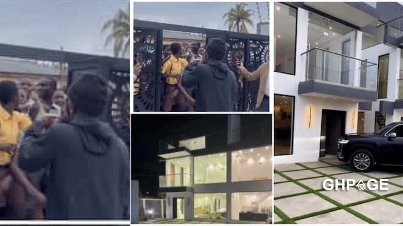Wale Rapper House Shatta Wale sprays cash on his fans to unveil his new house - GhPage