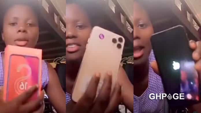 shs girl flaunts fake iphone from boyfriend