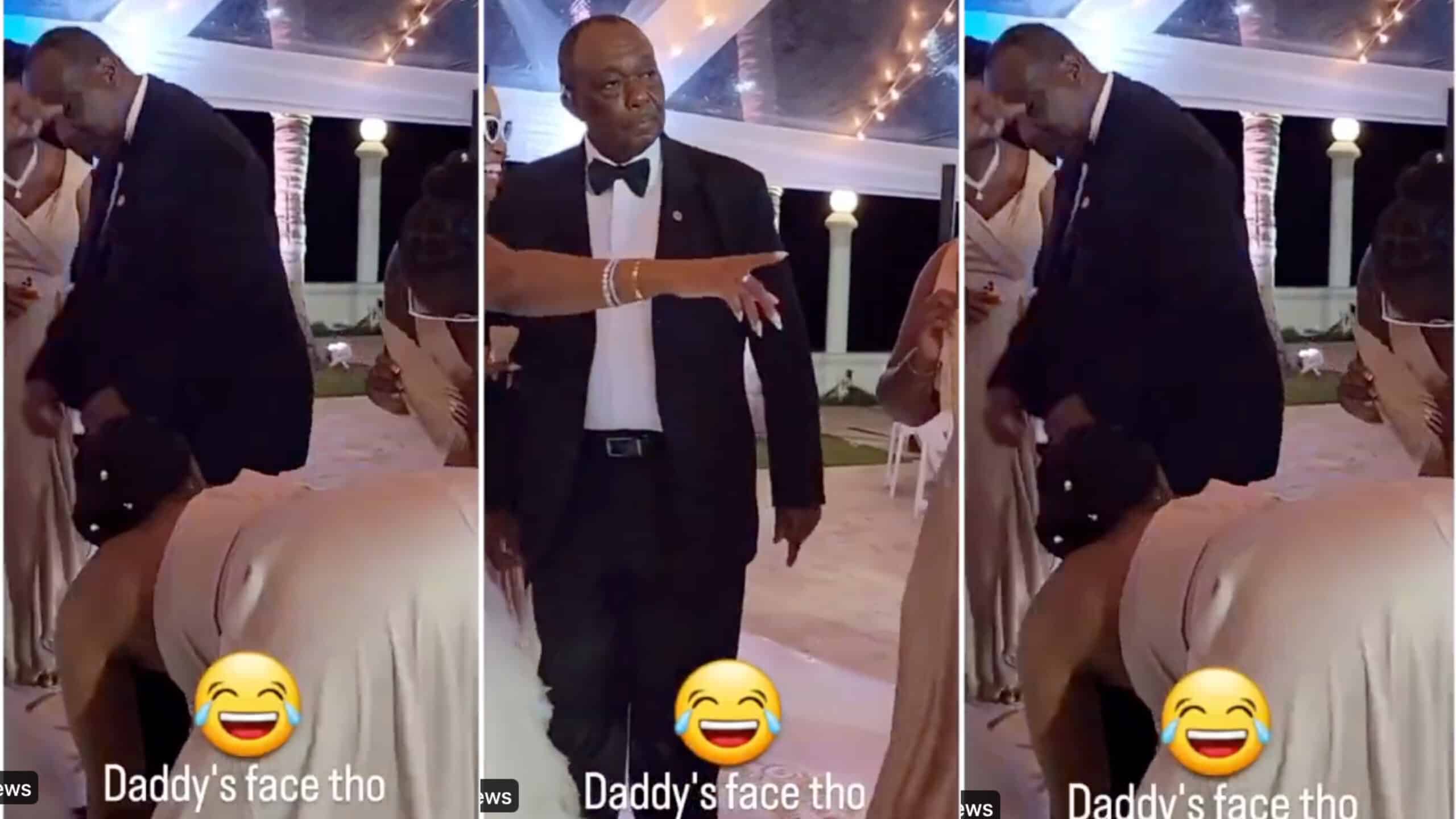 Father's stern reaction after seeing daughter twerking vigorously at wedding - GhPage