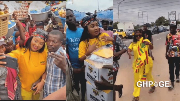 Nana Ama Mcbrown hits the streets to donate to hawkers