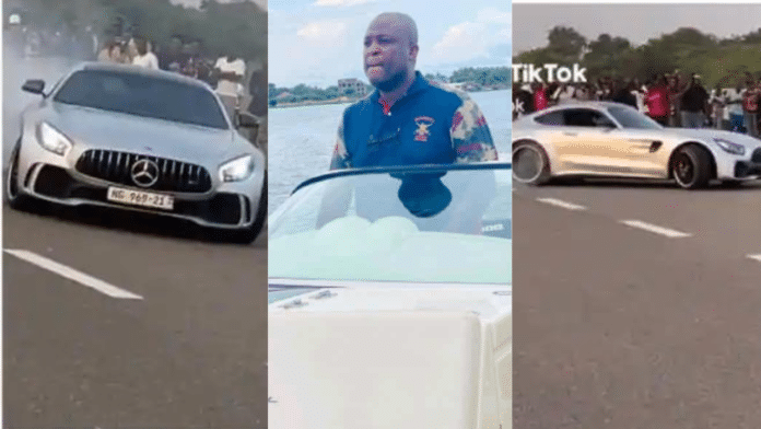 Billionaire Ibrahim Mahama shows off his massive drifting skills