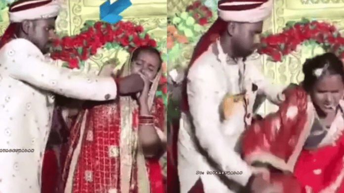 Groom and bride fight on their wedding day