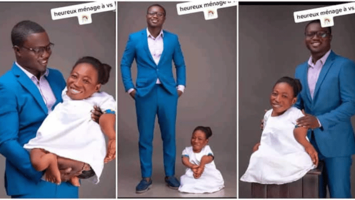 Husband flaunts diminutive wife in lovely photos