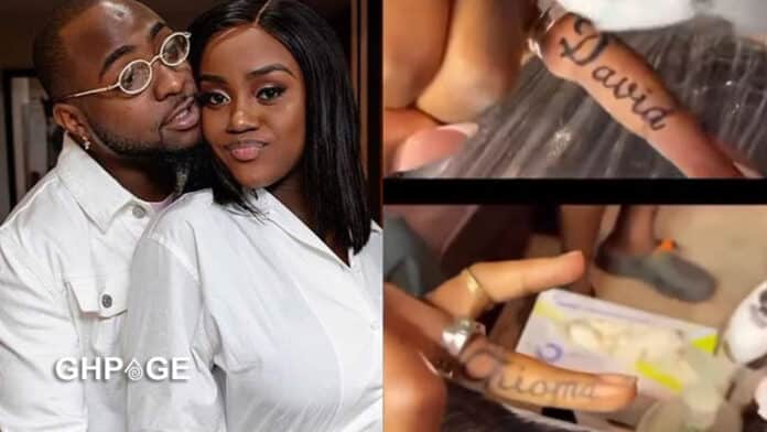 Davido and Chioma tattoo names on ring finger