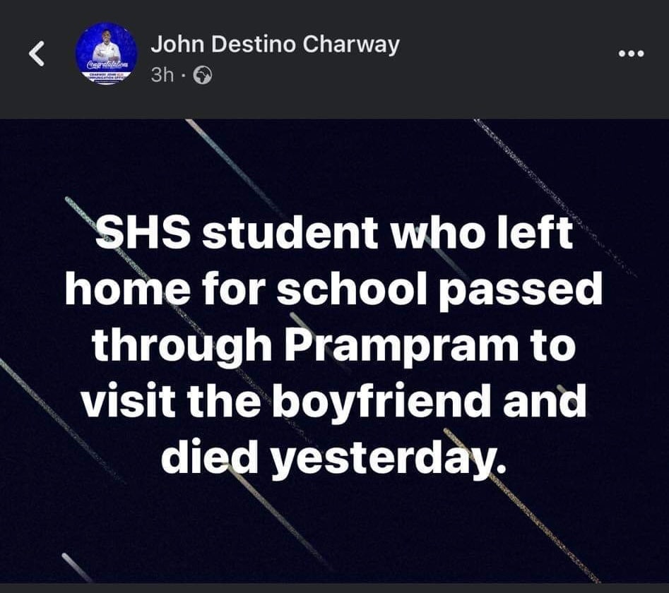 Shs students dies in boyfriend's room